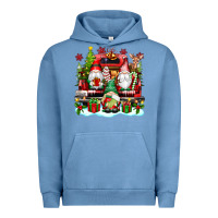 Pigment Pebble Blue christmas gnome truck Urban Hoodie - texasbilliewilder