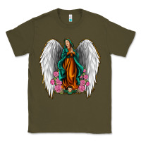 Army Green Angel Wing Lady of Guadalupe Classic Tee - Jasminsmagicworld