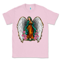 Bubblegum Pink Angel Wing Lady of Guadalupe Classic Tee - Jasminsmagicworld