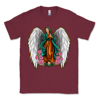 Burgundy Angel Wing Lady of Guadalupe Classic Tee - Jasminsmagicworld