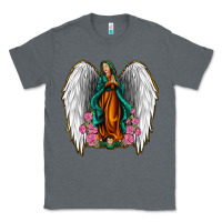 Charcoal Heather Angel Wing Lady of Guadalupe Classic Tee - Jasminsmagicworld