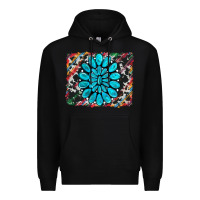 Black cowhide and serape gemstone background Premium Hoodie - RanaPortraitStore
