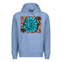 Colony Blue cowhide and serape gemstone background Premium Hoodie - RanaPortraitStore