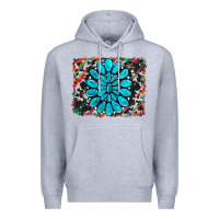 Heather Grey cowhide and serape gemstone background Premium Hoodie - RanaPortraitStore