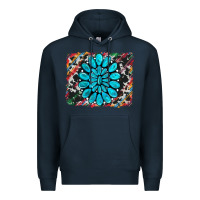 Navy cowhide and serape gemstone background Premium Hoodie - RanaPortraitStore