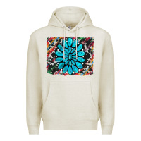 Oatmeal Heather cowhide and serape gemstone background Premium Hoodie - RanaPortraitStore