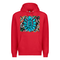 Red cowhide and serape gemstone background Premium Hoodie - RanaPortraitStore