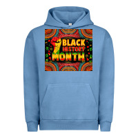 Pigment Pebble Blue Black History Month Urban Hoodie - Zillion Design Studio