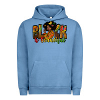 Pigment Pebble Blue Black is beautiful juneteenth Urban Hoodie - Zillion Design Studio