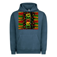 Pigment Midnight Navy Black license letters  juneteenth Urban Hoodie - Zillion Design Studio