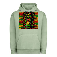 Pigment Oil Green Black license letters  juneteenth Urban Hoodie - Zillion Design Studio