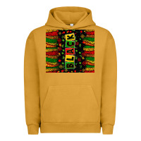 Pigment Peanut Butter Black license letters  juneteenth Urban Hoodie - Zillion Design Studio