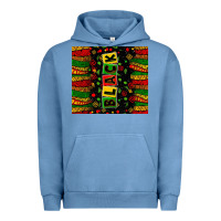 Pigment Pebble Blue Black license letters  juneteenth Urban Hoodie - Zillion Design Studio