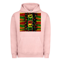 Pigment Salmon Black license letters  juneteenth Urban Hoodie - Zillion Design Studio