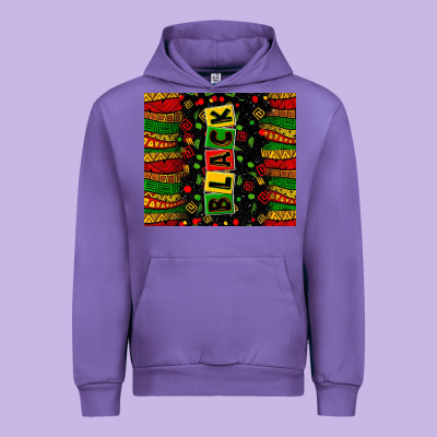Black License Letters  Juneteenth Urban Hoodie Designed By Zillion Design Studio