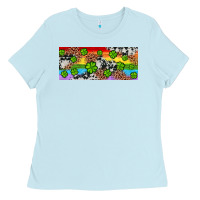 Baby Blue Western St. Patrick's Day Shamrock Rainbow Ladies Tee - Artiststas