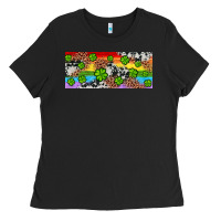 Black Western St. Patrick's Day Shamrock Rainbow Ladies Tee - Artiststas