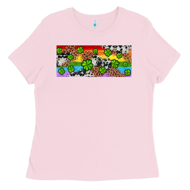 Western St. Patrick's Day Shamrock Rainbow Ladies Tee by Artiststas | Teevron