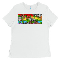 White Western St. Patrick's Day Shamrock Rainbow Ladies Tee - Artiststas