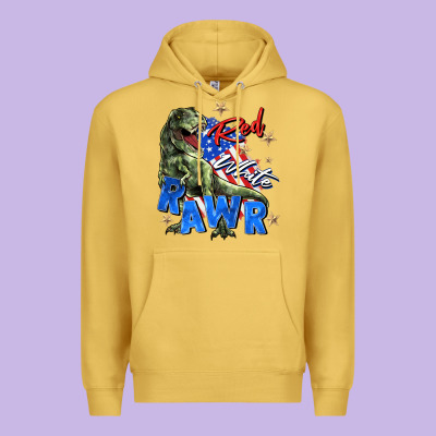 Red White Rawr Premium Hoodie Designed By Zillion Design Studio