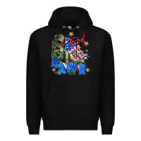 Black red white rawr Premium Hoodie - Zillion Design Studio