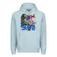 Blue Mist red white rawr Premium Hoodie - Zillion Design Studio