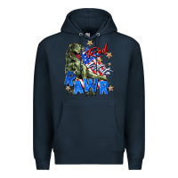 Navy red white rawr Premium Hoodie - Zillion Design Studio