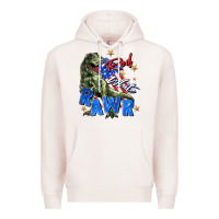 Pale Pink red white rawr Premium Hoodie - Zillion Design Studio