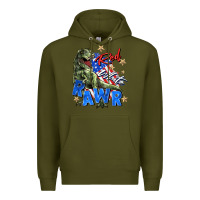 Army Green red white rawr Premium Hoodie - Zillion Design Studio