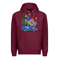 Burgundy red white rawr Premium Hoodie - Zillion Design Studio