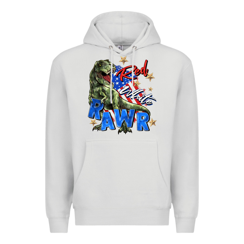 Red White Rawr Premium Hoodie by Zillion Design Studio | Teevron