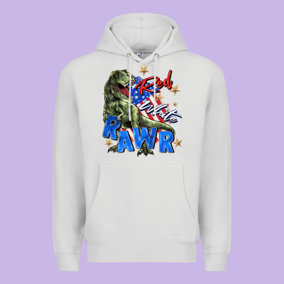 Red White Rawr Premium Hoodie Designed By Zillion Design Studio