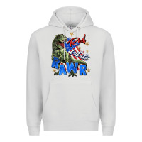 Dove Grey red white rawr Premium Hoodie - Zillion Design Studio