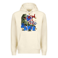 Sandshell red white rawr Premium Hoodie - Zillion Design Studio