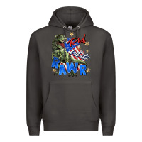 Smoke red white rawr Premium Hoodie - Zillion Design Studio