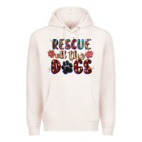 Pale Pink rescue all the dogs Premium Hoodie - Zillion Design Studio