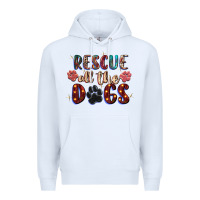 White rescue all the dogs Premium Hoodie - Zillion Design Studio