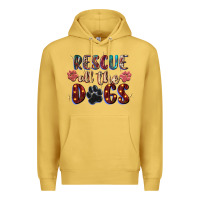 Antique Gold rescue all the dogs Premium Hoodie - Zillion Design Studio