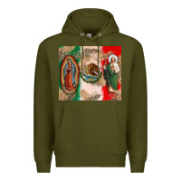 Army Green Virgin Mary and San Judas Premium Hoodie - CTS Tumbler Store