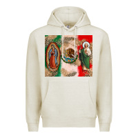 Oatmeal Heather Virgin Mary and San Judas Premium Hoodie - CTS Tumbler Store