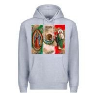 Heather Grey Virgin Mary and San Judas Premium Hoodie - CTS Tumbler Store