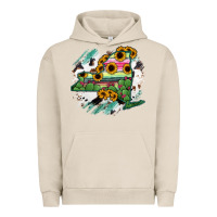 Pigment French Oak New York State Map Urban Hoodie - RanaPortraitStore