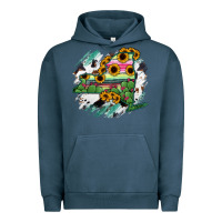 Pigment Midnight Navy New York State Map Urban Hoodie - RanaPortraitStore
