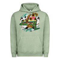 Pigment Oil Green New York State Map Urban Hoodie - RanaPortraitStore