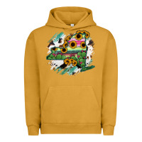 Pigment Peanut Butter New York State Map Urban Hoodie - RanaPortraitStore