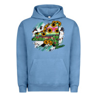 Pigment Pebble Blue New York State Map Urban Hoodie - RanaPortraitStore