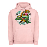 Pigment Salmon New York State Map Urban Hoodie - RanaPortraitStore