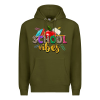 Army Green school vibes Premium Hoodie - Zillion Design Studio