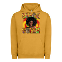 Pigment Peanut Butter Black queen juneteenth Urban Hoodie - Zillion Design Studio