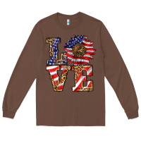 Chestnut patriotic sunflower love Long Sleeve Tee - BarkalooDesign